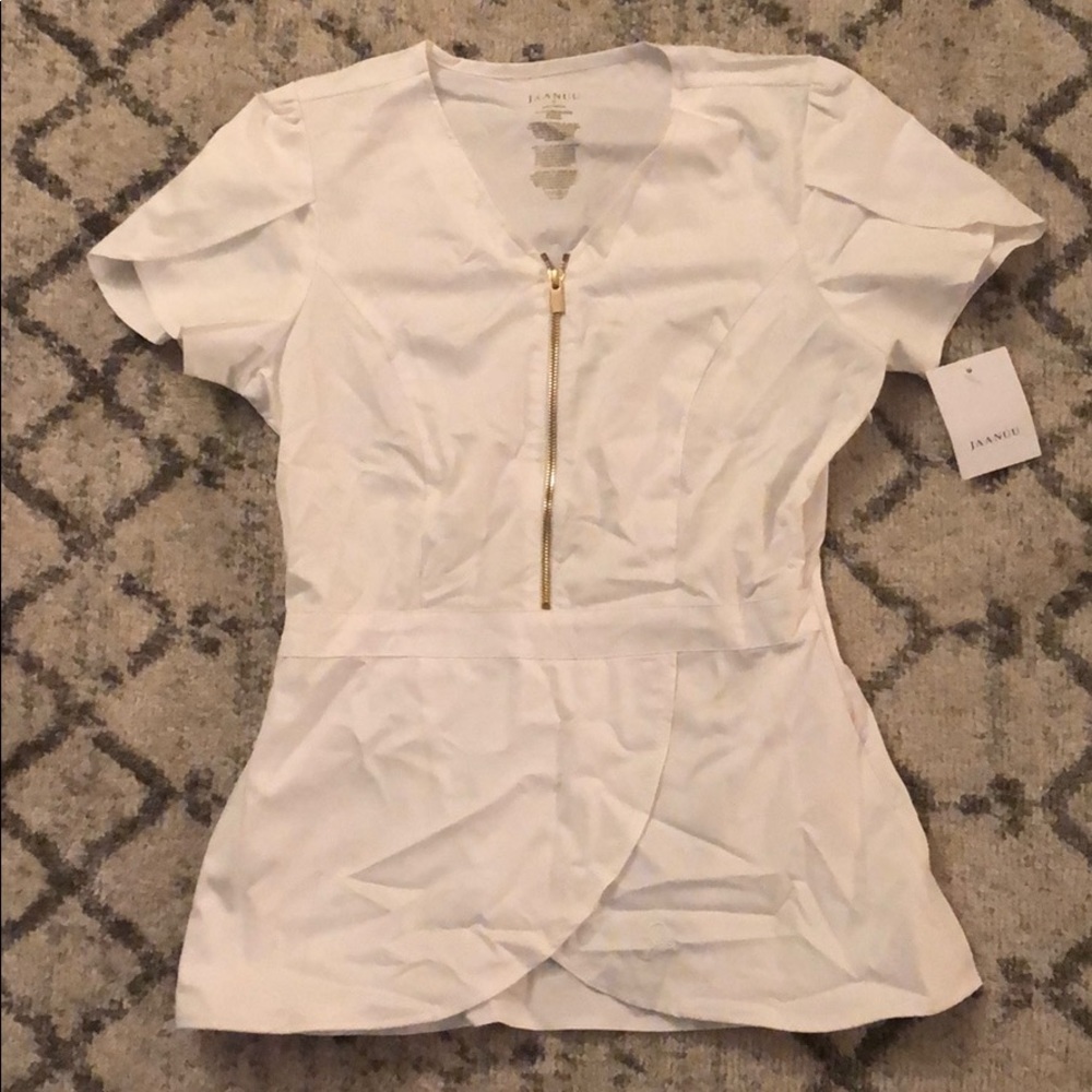 Jaanuu white scrub top